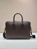 Prada Saffiano Leather Briefcase Brown