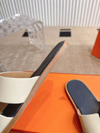Hermes Izmir Sandal Blanc de Paris.