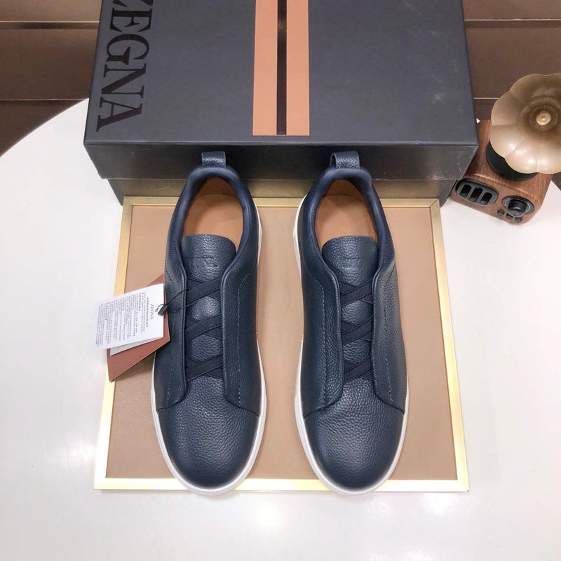 Tênis Zegna Triple Stitch Navy Blue