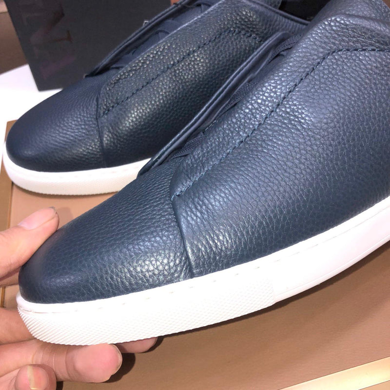 Tênis Zegna Triple Stitch Navy Blue