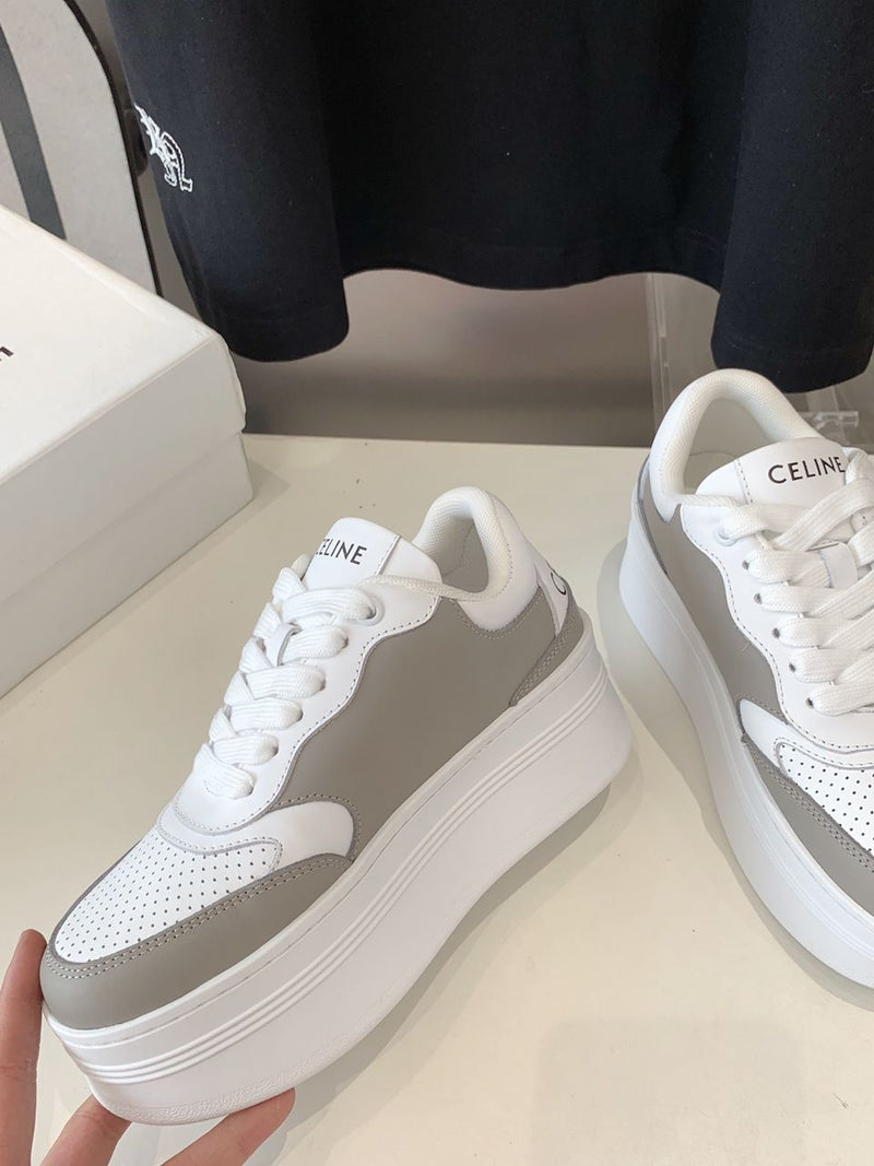 CELINE Sneakers With Wedge Outsole In Calfskin Leather