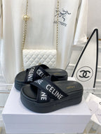 Celine Block Slide Nylon Jacquard