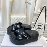 Celine Block Slide Nylon Jacquard