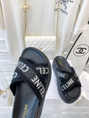 Celine Block Slide Nylon Jacquard