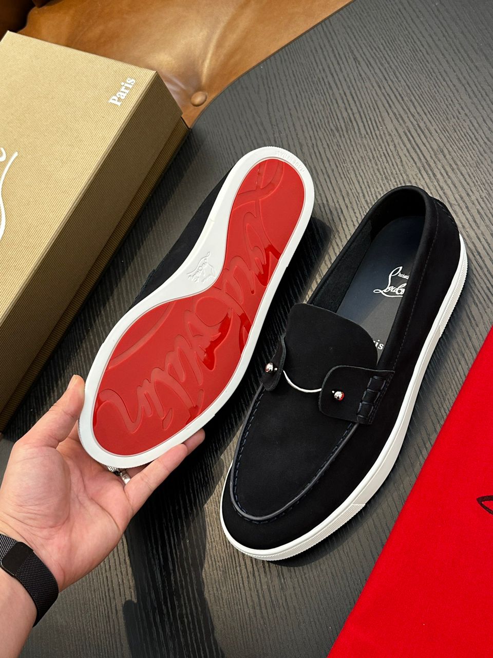 Christian Louboutin Chambeliboat Rockie Black.
