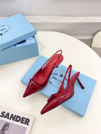 Prada Scarpin Slingback Red