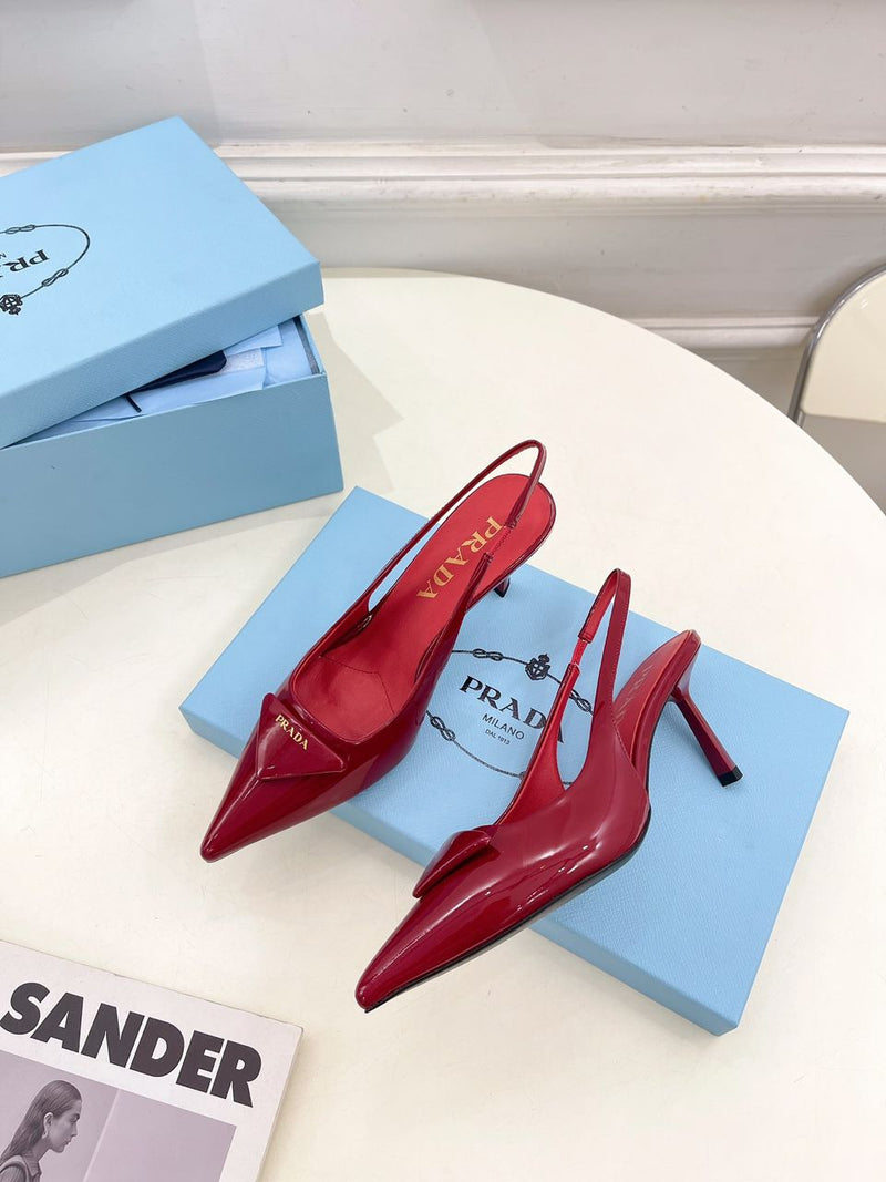 Prada Scarpin Slingback Red