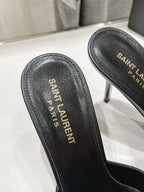 Saint Laurent Babylone Mules Bordeaux Black