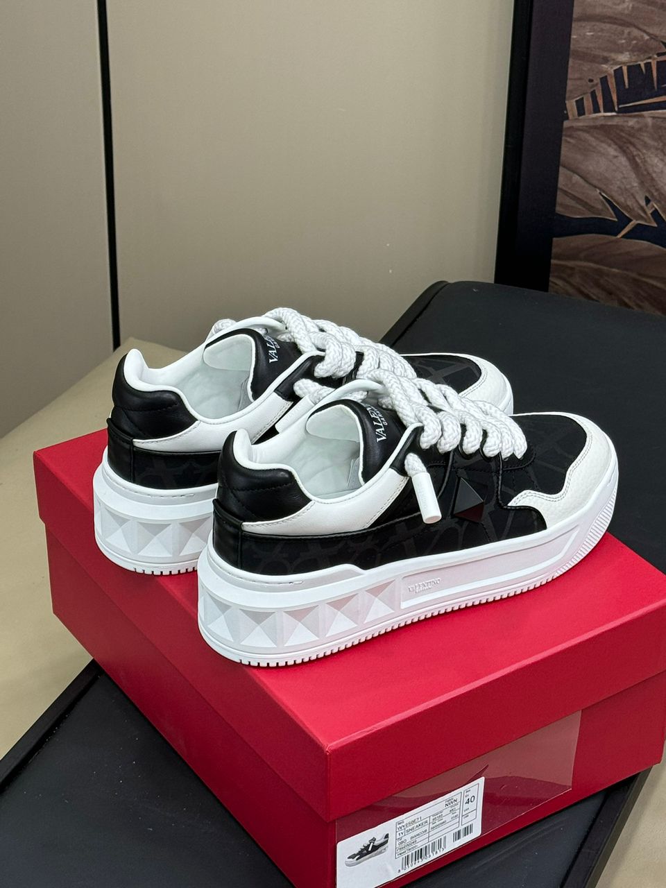 Valentino Garavani One Stud Panelled Sneakers