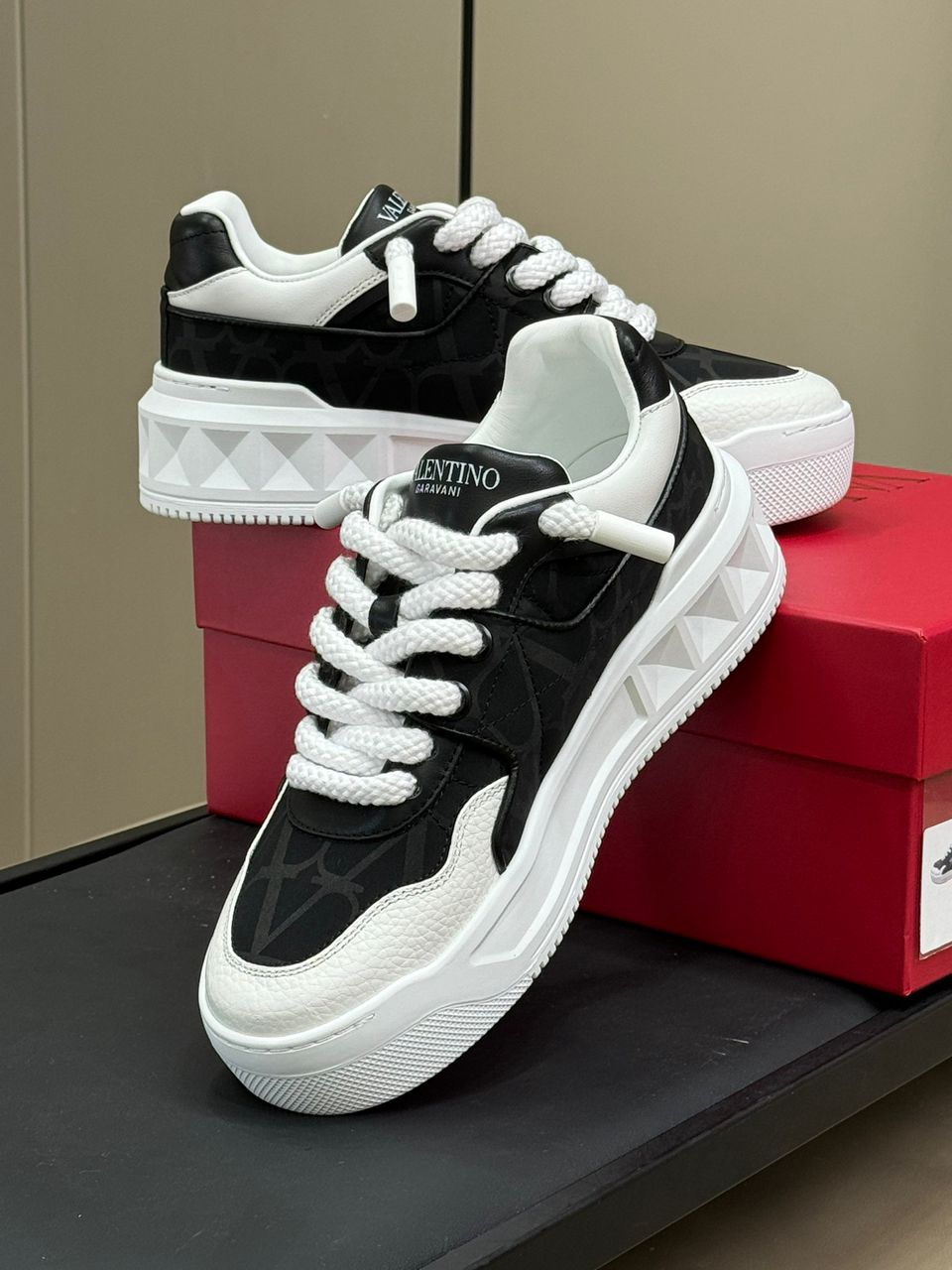 Valentino Garavani One Stud Panelled Sneakers
