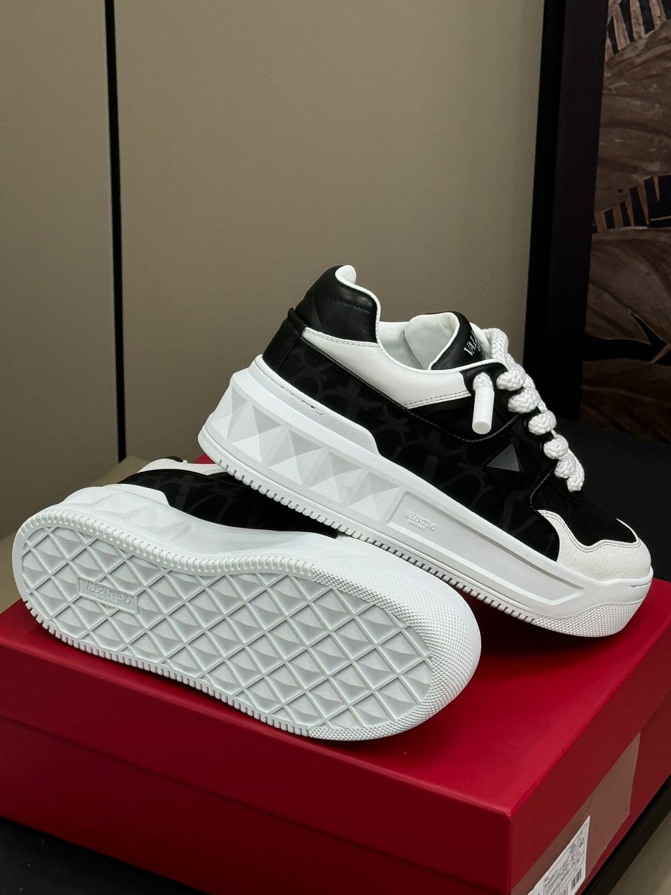 Valentino Garavani One Stud Panelled Sneakers