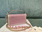 Valentino Garavani Locò Shoulder Bag With Rhinestones.