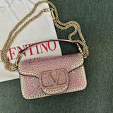Valentino Garavani Locò Shoulder Bag With Rhinestones.