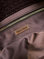Miu Miu Raffia Crochet Stripe Tote Bag