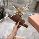 Miu Miu Raffia Crochet Stripe Tote Bag.