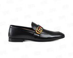 Gucci Plain Leather Loafers Black
