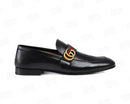 Gucci Plain Leather Loafers Black