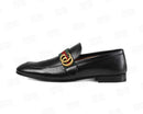 Gucci Plain Leather Loafers Black