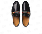 Gucci Plain Leather Loafers Black