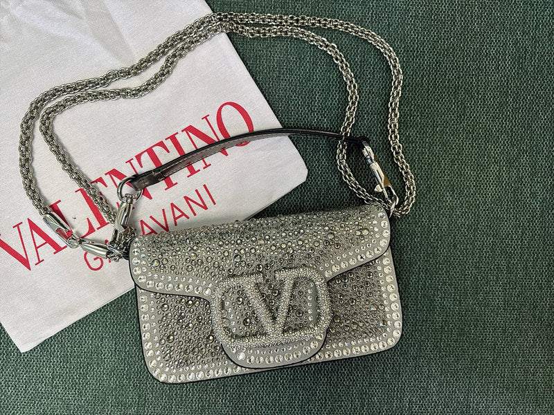 Valentino Garavani Locò Shoulder Bag With Rhinestones