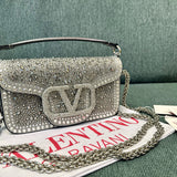Valentino Garavani Locò Shoulder Bag With Rhinestones