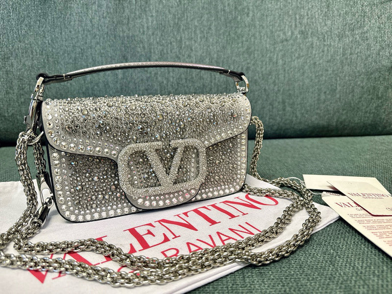 Valentino Garavani Locò Shoulder Bag With Rhinestones