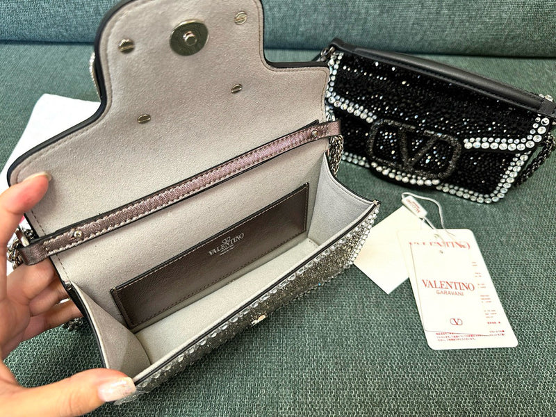 Valentino Garavani Locò Shoulder Bag With Rhinestones