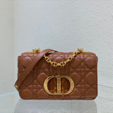 Dior Caro em Couro Marrom Cannage.