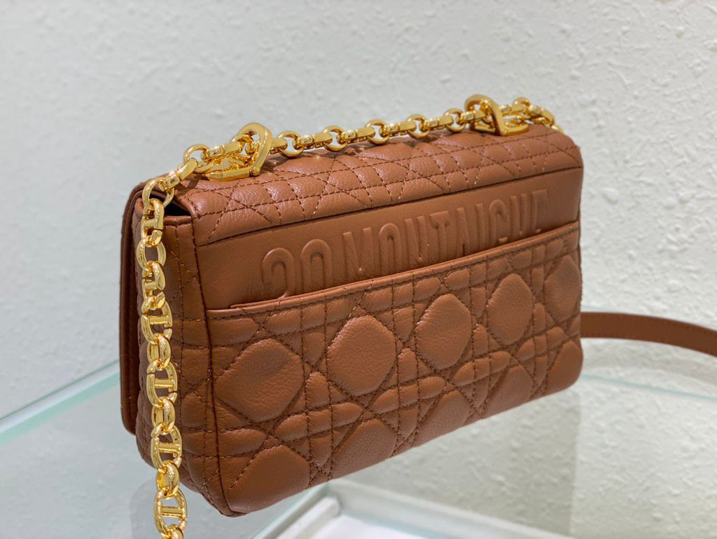 Dior Caro em Couro Marrom Cannage.