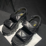 Sandália Prada Flatform Em Couro Napa Preto