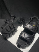 Sandália Prada Flatform Em Couro Napa Preto