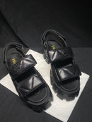 Sandália Prada Flatform Em Couro Napa Preto