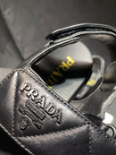 Sandália Prada Flatform Em Couro Napa Preto