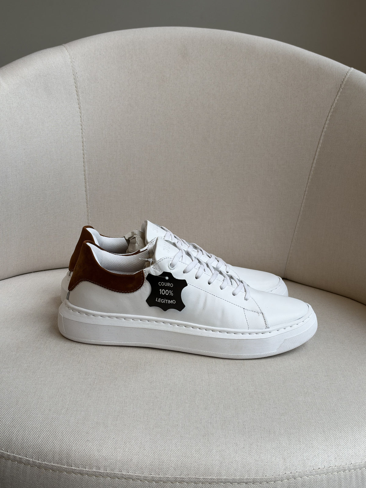 Tênis Judá Heritage Court White & Cognac ( Pronta Entrega)