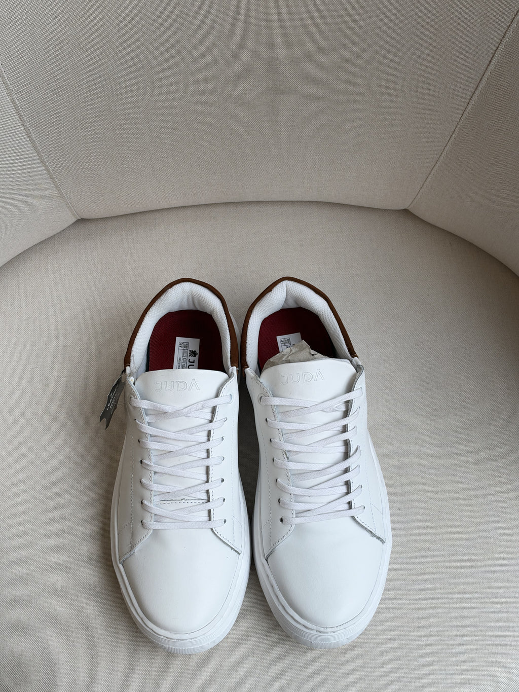 Tênis Judá Heritage Court White & Cognac ( Pronta Entrega)