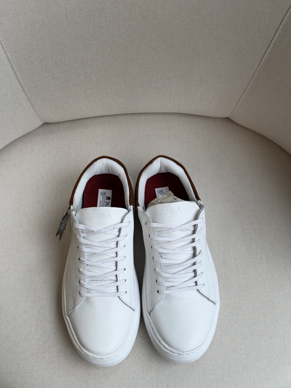 Tênis Judá Heritage Court White & Cognac ( Pronta Entrega)
