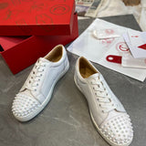 CHRISTIAN LOUBOUTIN Louis Juinior Spikes Size 9 White