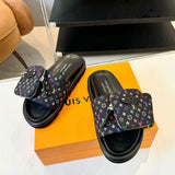 Louis Vuitton Pool Pillow Flat Comfort Mule Takashi Murakami Black