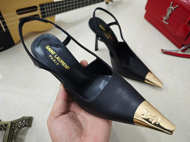 Saint Laurent Scarpin Slingback Jeanne Couro