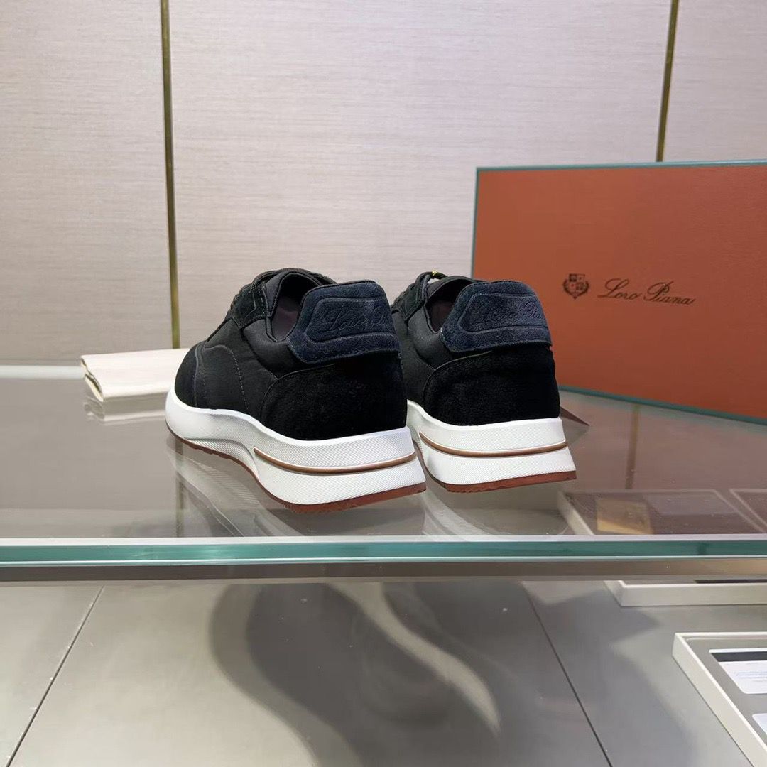 Loro Piana Weekend Walk Evo Black Suede Navy