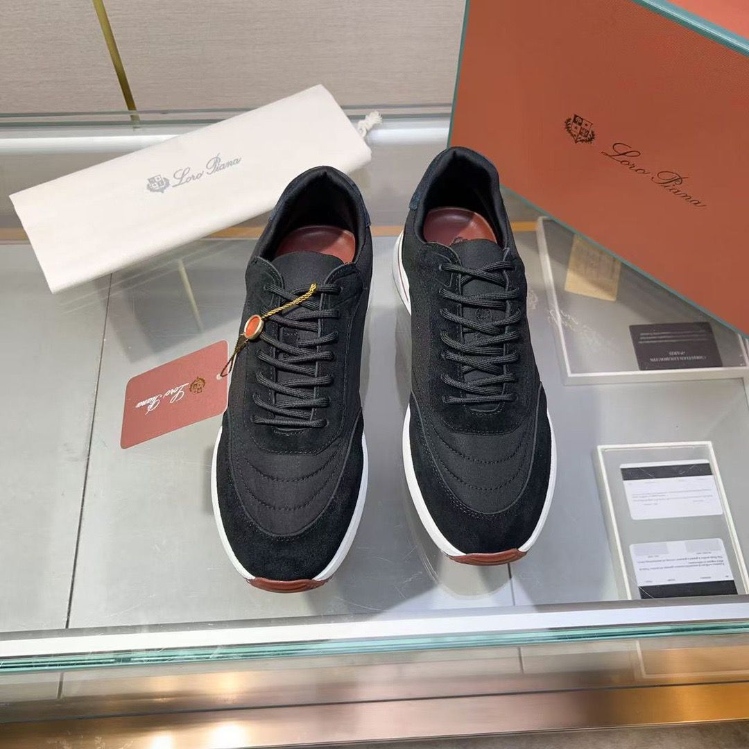 Loro Piana Weekend Walk Evo Black Suede Navy