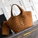 Saint Laurent Icare Maxi Tote Shopping Bag Camurça Caramelo Ferragem Dourada 58cm .