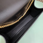 Saint Laurent Kate Chain Bag Black Ferragens Douradas