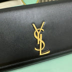 Saint Laurent Kate Chain Bag Black Ferragens Douradas