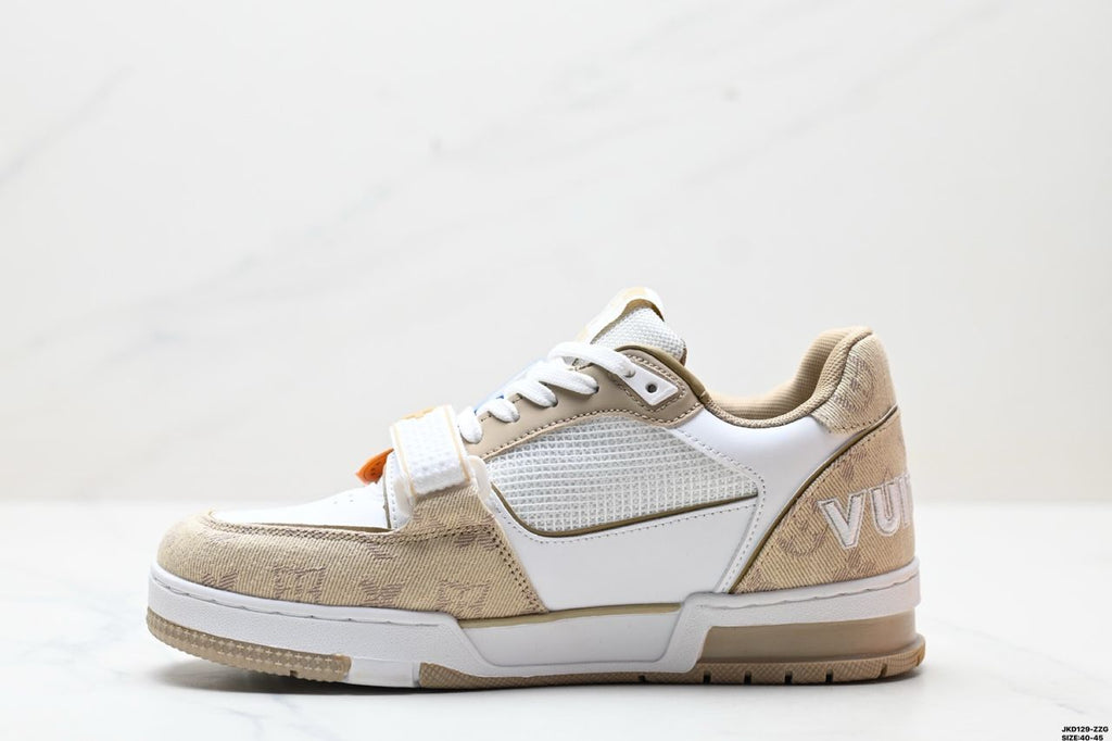Lv Trainer Beige White Monogram