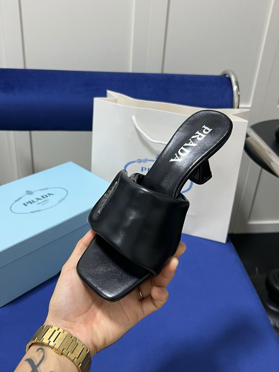 Prada Leather Mule Soft 65mm Black