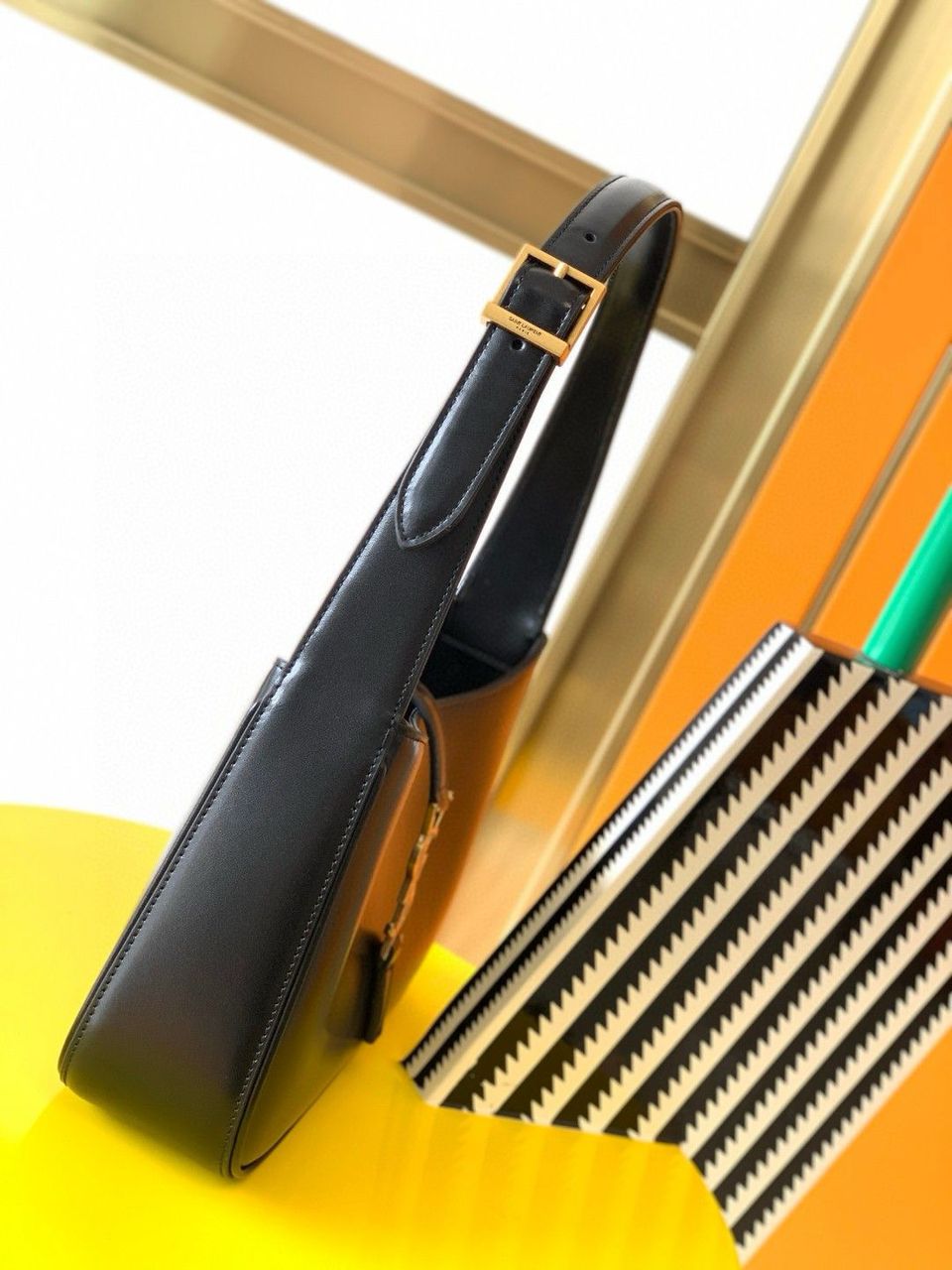 Yves Saint Laurent Mini Le 5 to 7 Leather Black