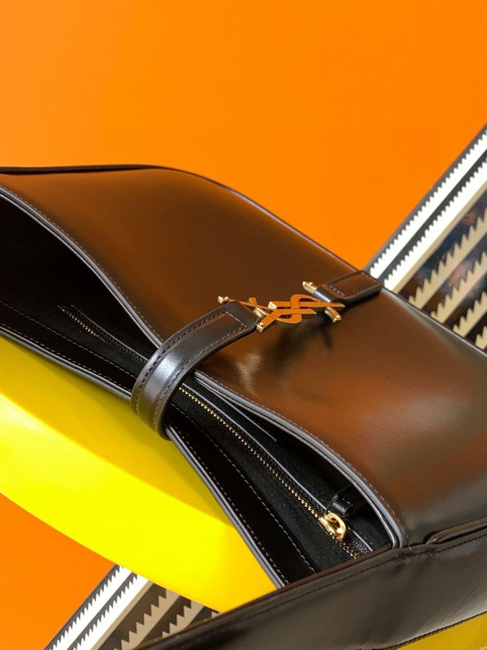 Yves Saint Laurent Mini Le 5 to 7 Leather Black