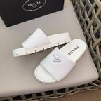 Prada Padded Slides White Nappa Leather