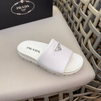 Prada Padded Slides White Nappa Leather